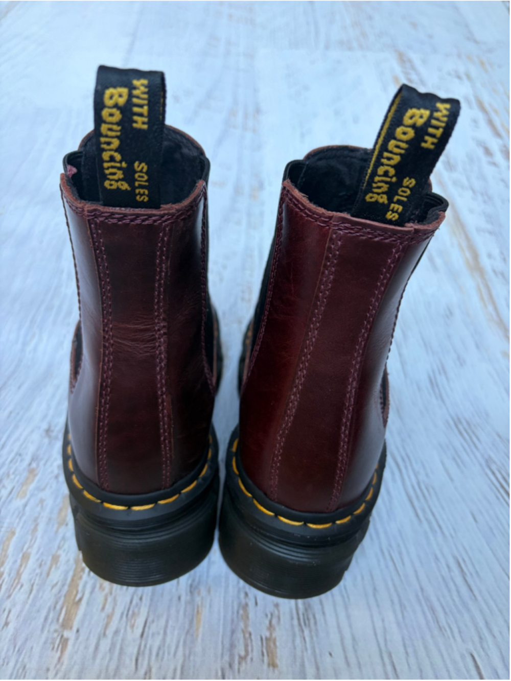 Women's Dr. Martens Audrick Chelsea Burgundy Ankle Boots Size 7 - Picture 3 of 9